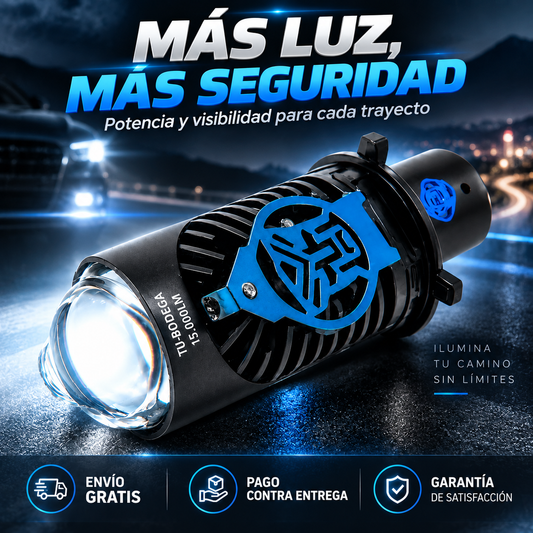 Bombillo LED Doble Lupa H4 💡 — Visibilidad total en la carretera 🌙