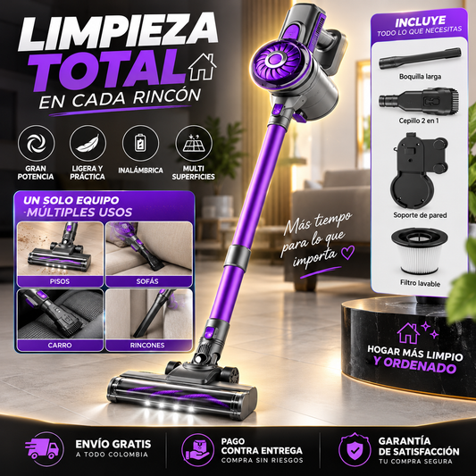 Aspiradora Inalámbrica 4 en 1 ⚡- Limpia toda la casa sin enchufe 🔋