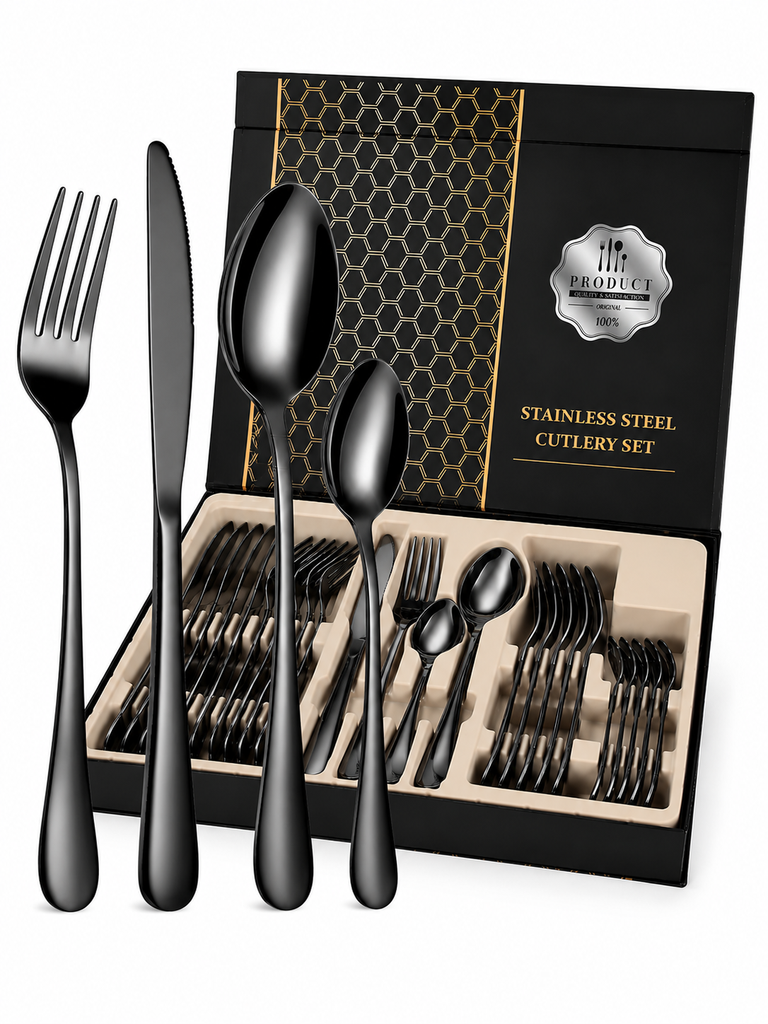 ✨🍽️ Set de Cubiertos x24 Pzs – Acero Inoxidable Espejo 🍴