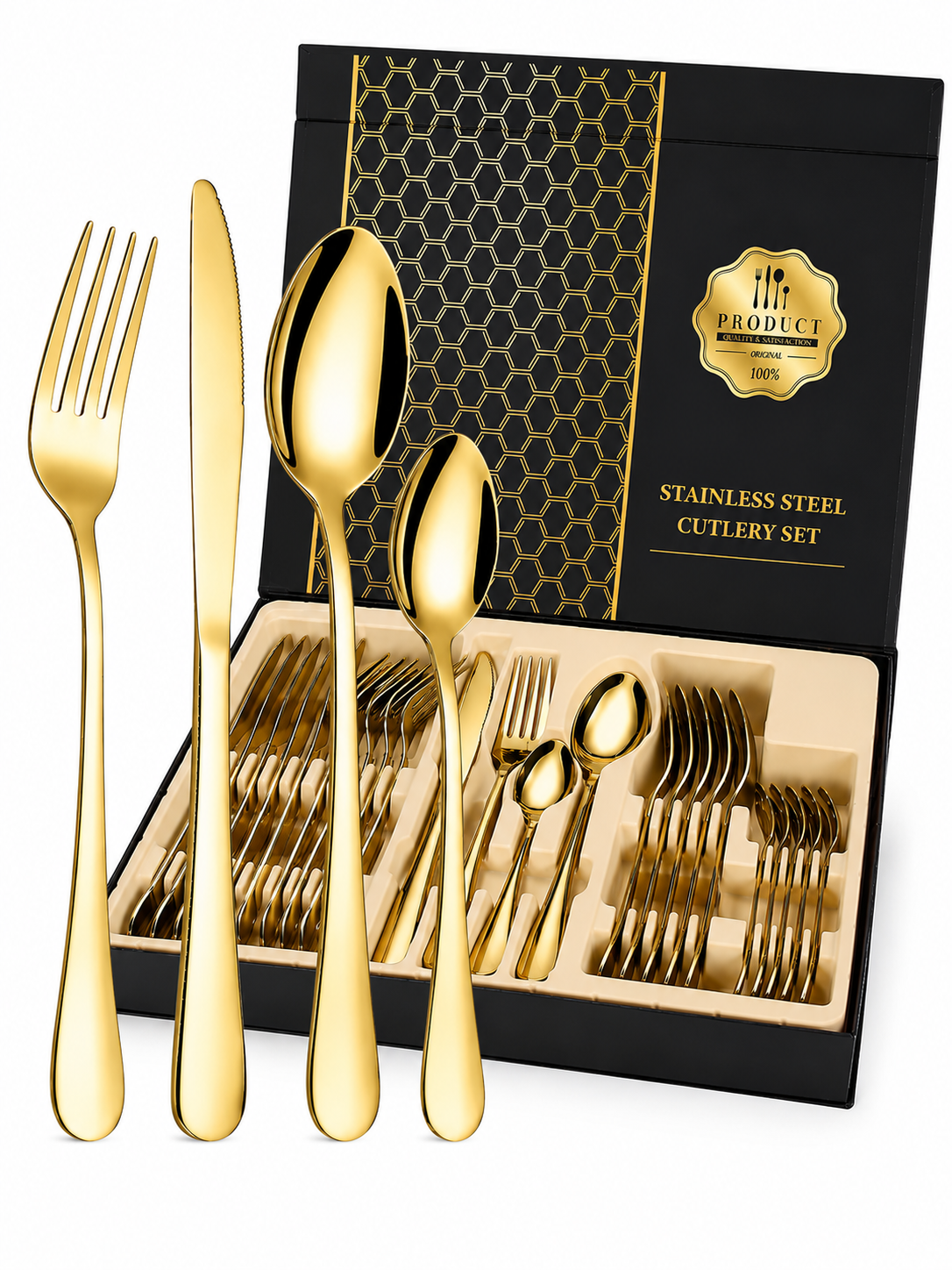 ✨🍽️ Set de Cubiertos x24 Pzs – Acero Inoxidable Espejo 🍴