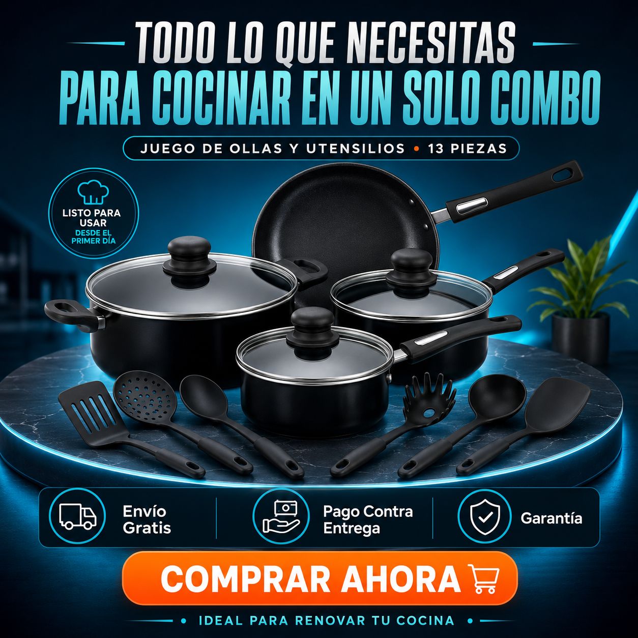 🍳🔥 Combo Cocina Completo 13 Piezas ✅ Cocina rico sin que se pegue 🙌