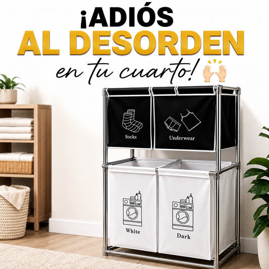 Adiós al desorden en tu cuarto 🙌 — Canasta Organizadora con 4 Divisiones