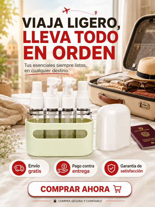 💧✨ Todo lo que Necesitas en Miniatura | Set Recipientes Portátiles 50ml