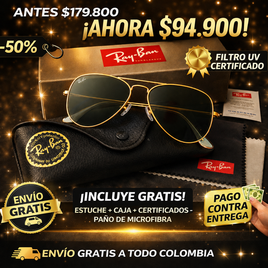 🚨Gafas De Sol Aviador Clásicas Unisex😍